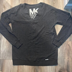 Michael Kors Gray Long Sleeve Soft V Neck Sweater Women’s Small Larger Fit EUC